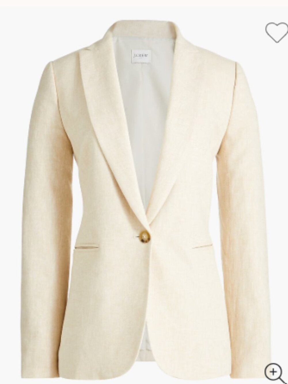 J.Crew Parke Blazer in Linen-Cotton – Ivory – Size 4